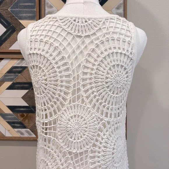 NakedCashmere Alessandra Crochet Cashmere Blend Mini Dress Ecru XS - Picture 7 of 13